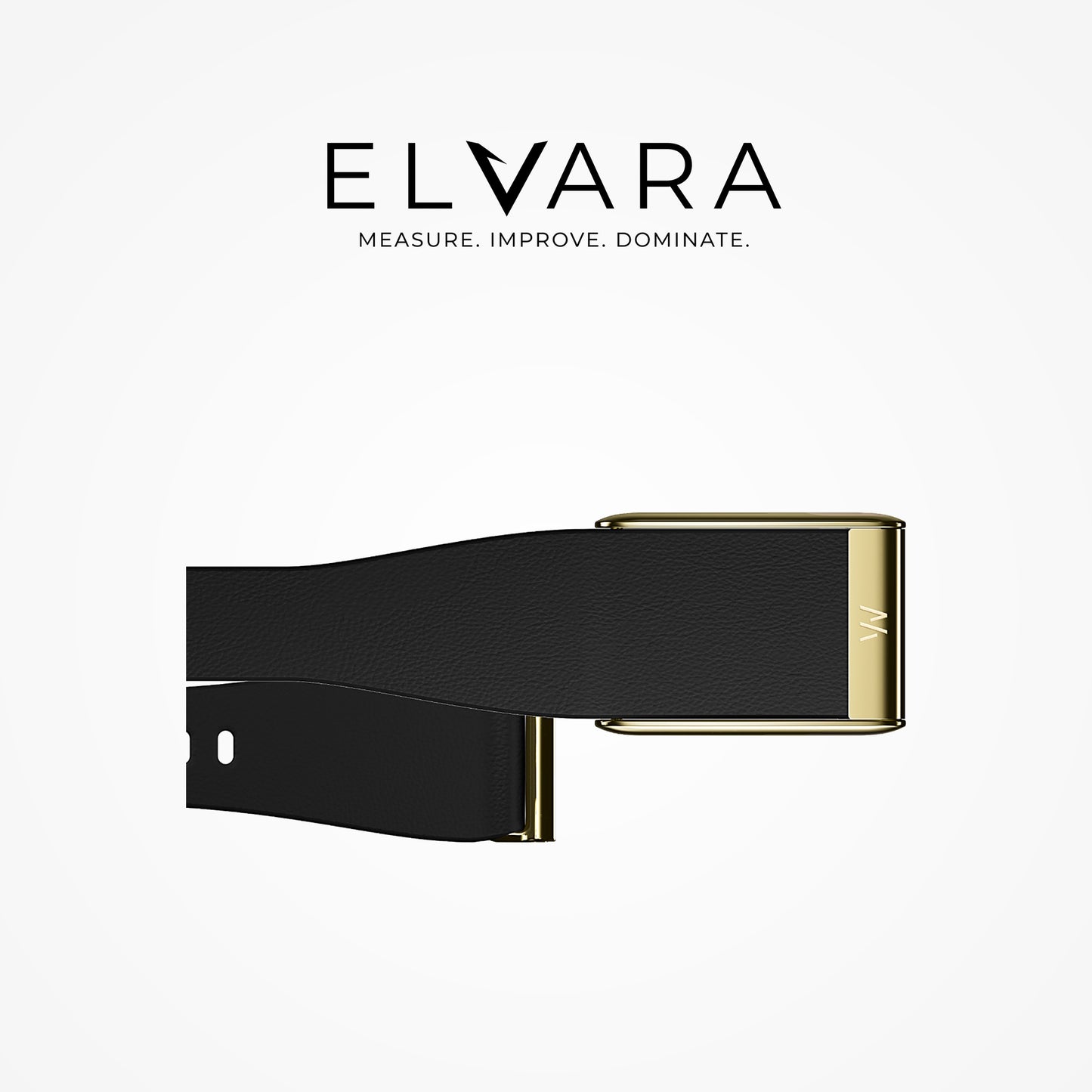WHOOP 5.0 LeatherLuxe Tapered Band | Black With Gold
