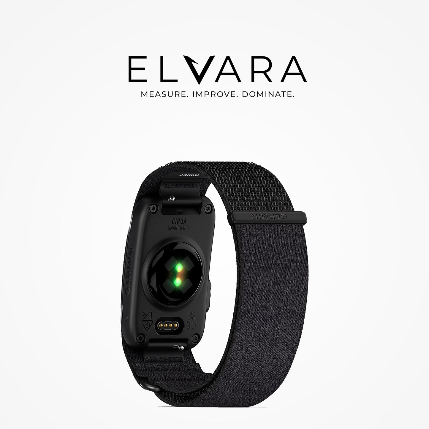 Garmin CIRQA Smart Band in Black — heart-rate sensor and clasp