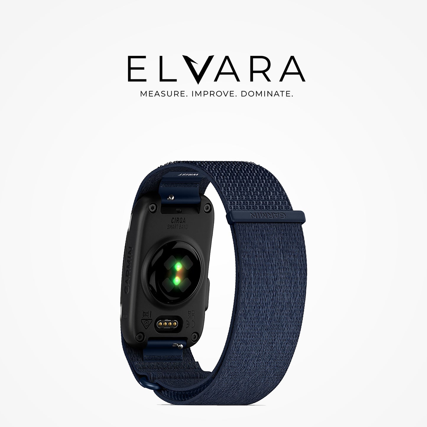 Garmin CIRQA Smart Band in Captain Blue — heart-rate sensor and clasp