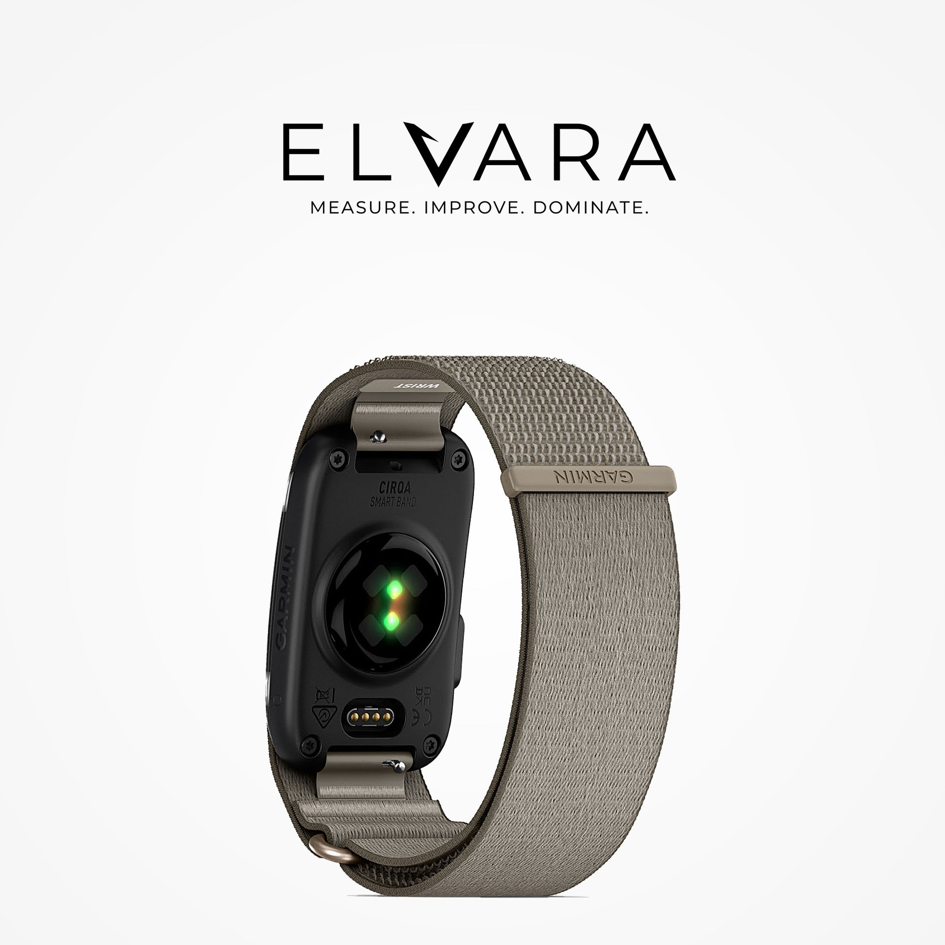 Garmin CIRQA Smart Band in French Gray — heart-rate sensor and clasp