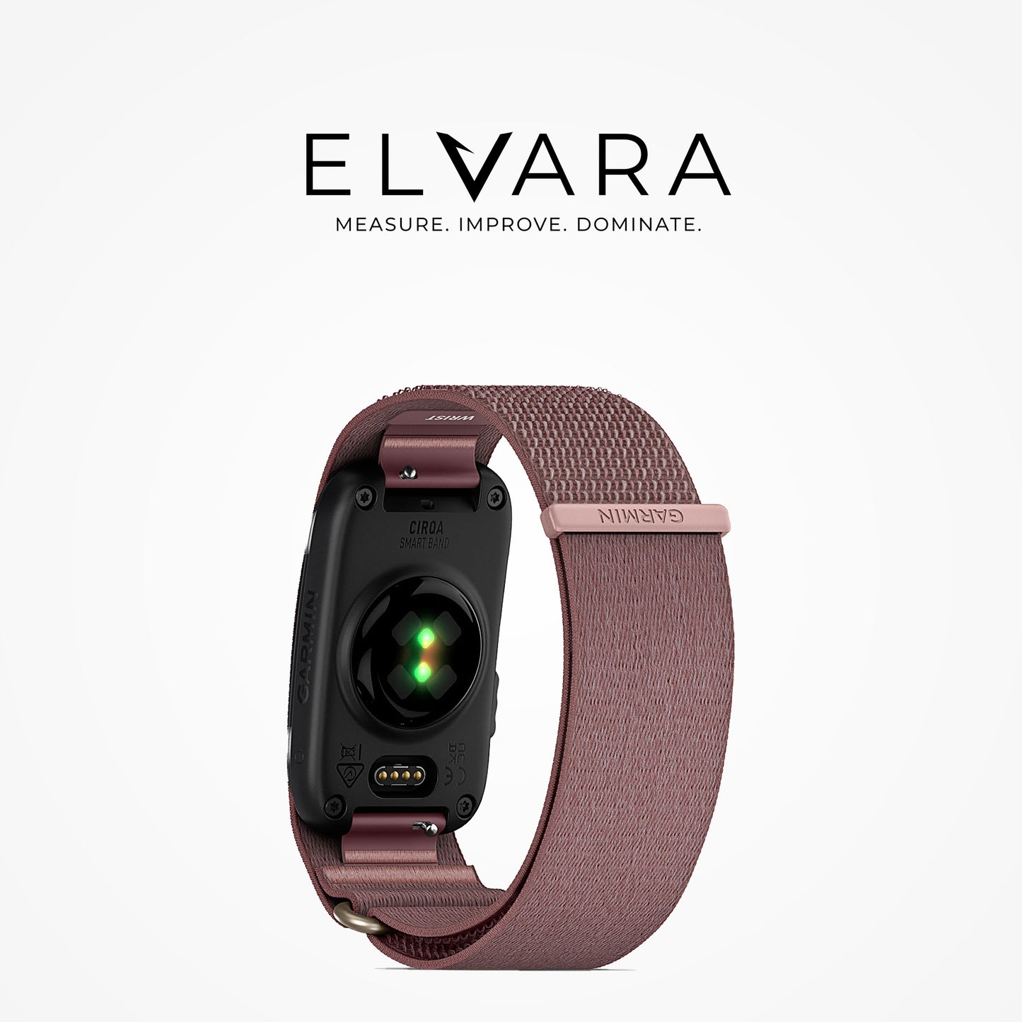 Garmin CIRQA Smart Band in Mauve — heart-rate sensor and clasp
