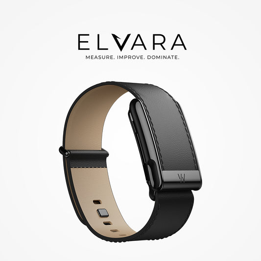 WHOOP MG LeatherLuxe Straight Band | Black/Cream With Black