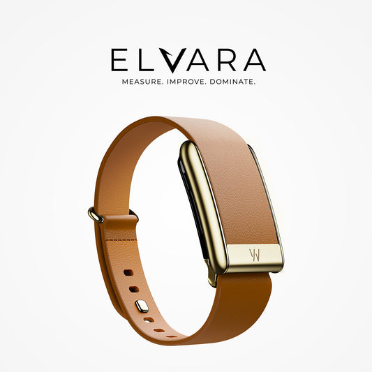 WHOOP 5.0 LeatherLuxe Tapered Band | Camel With Gold