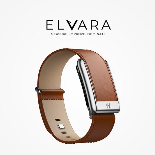 WHOOP 5.0 LeatherLuxe Straight Band | Chestnut/Cream With Titanium