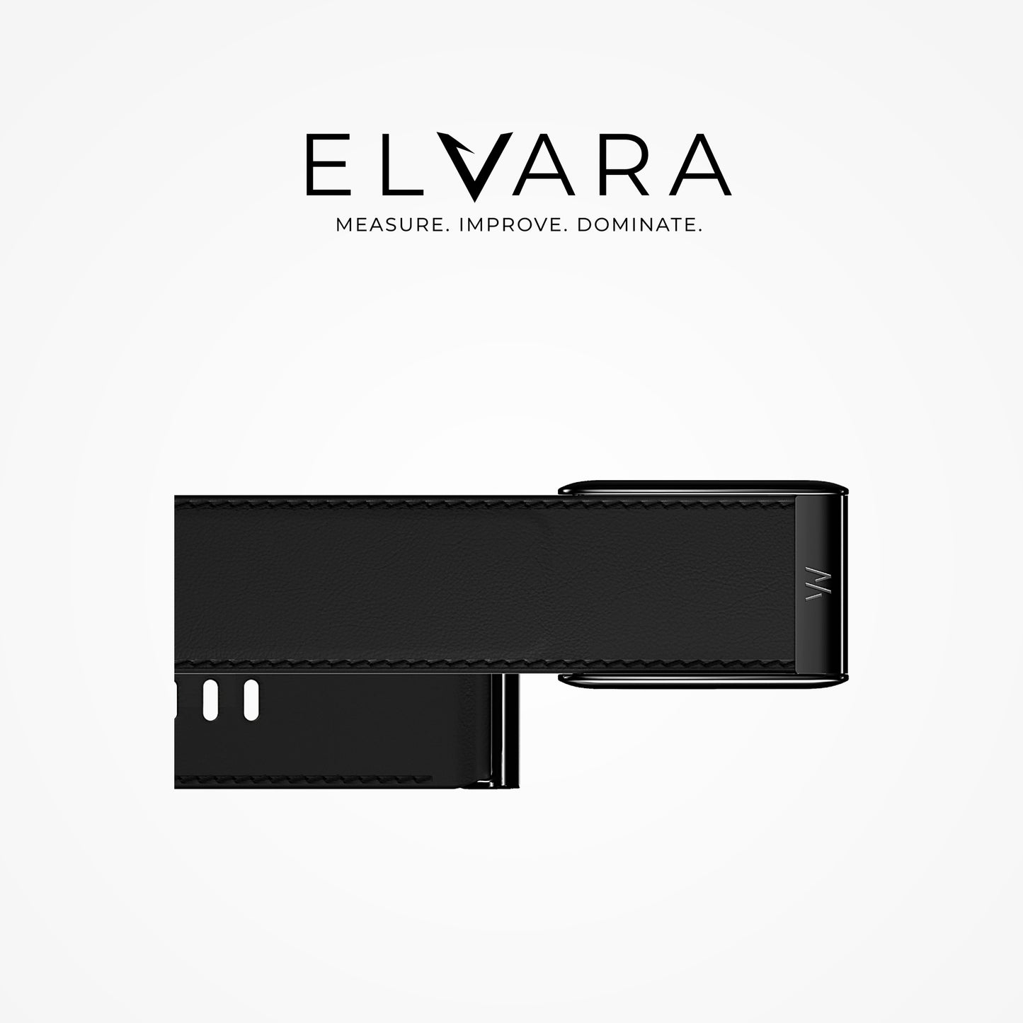 WHOOP 5.0 LeatherLuxe Straight Band | Black/Cream With Black